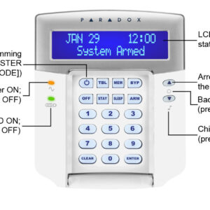 کیپد دزدگیر اماکن پارادوکس مدل +K32LCD