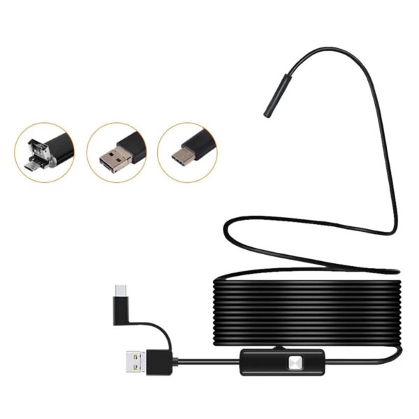 دوربین اندسکپی با سیم 10 متری و چراغ مدل AD-010AS